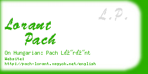 lorant pach business card